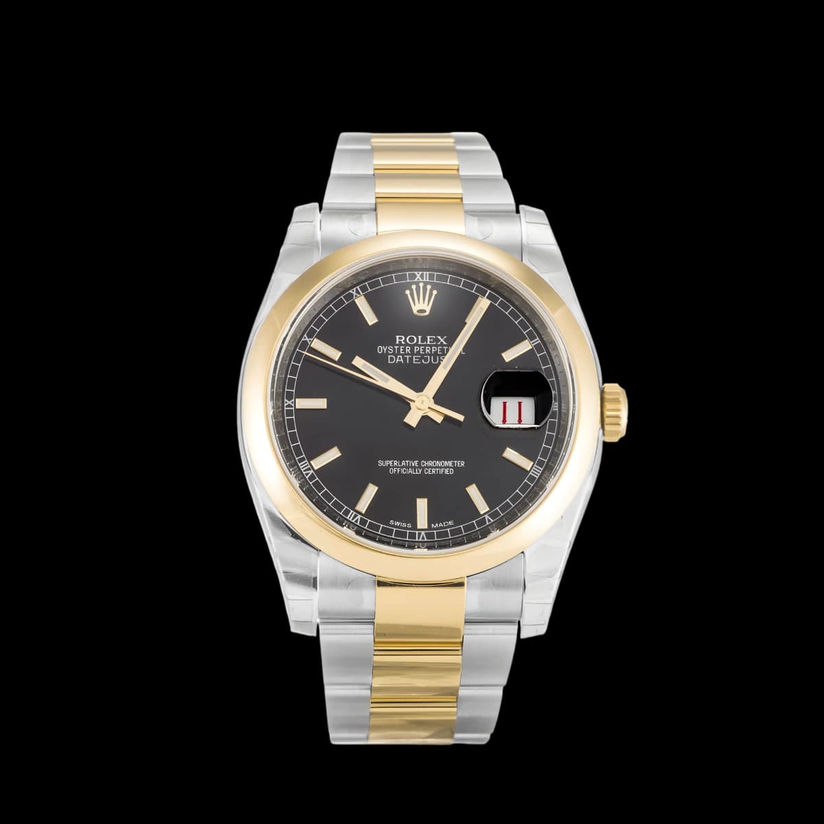 Rolex Datejust 116203 36mm Black Dial Two-Tone Watch