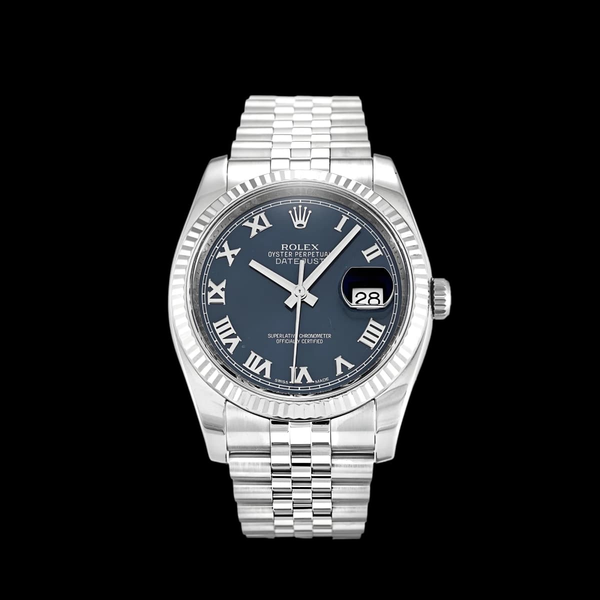 Rolex Datejust 116234 White Gold Bezel 36mm Blue Dial