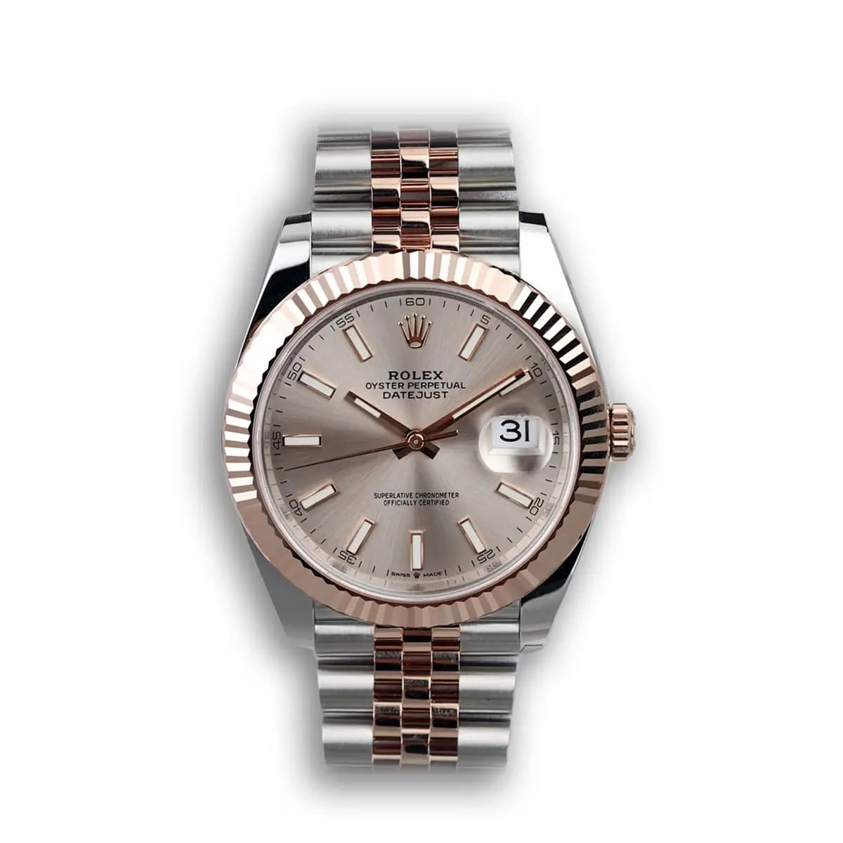 Rolex Datejust 126331 41mm Rose Gold Sundust Dial Watch