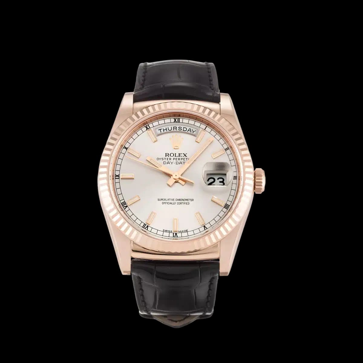 Rolex Day-Date 118135 36mm Silver Dial Watch