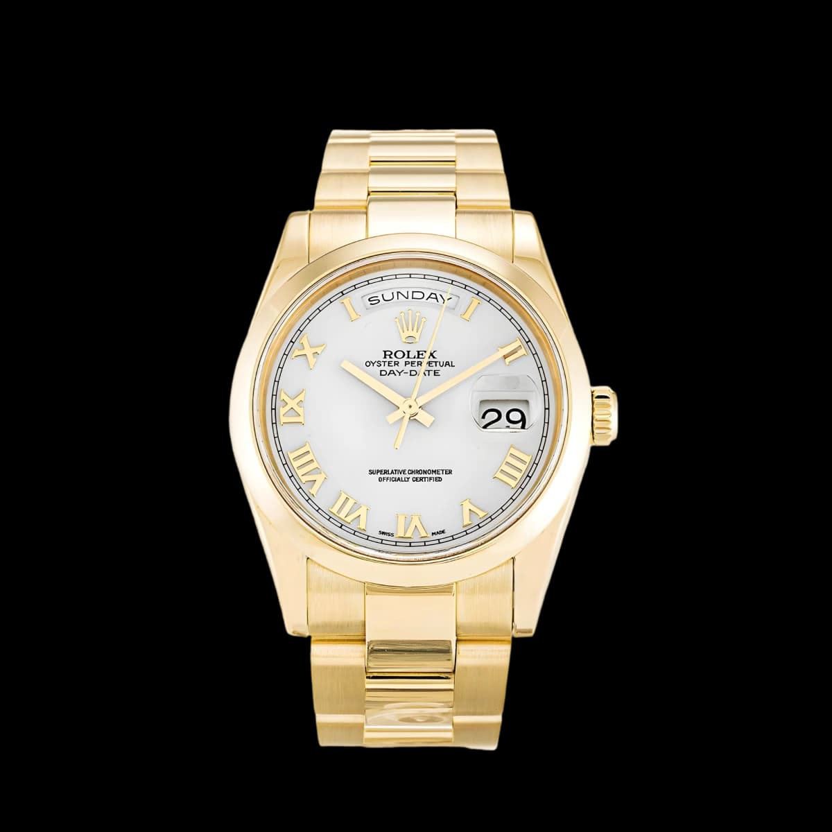 Rolex Day-Date 118208 36mm White Dial Watch