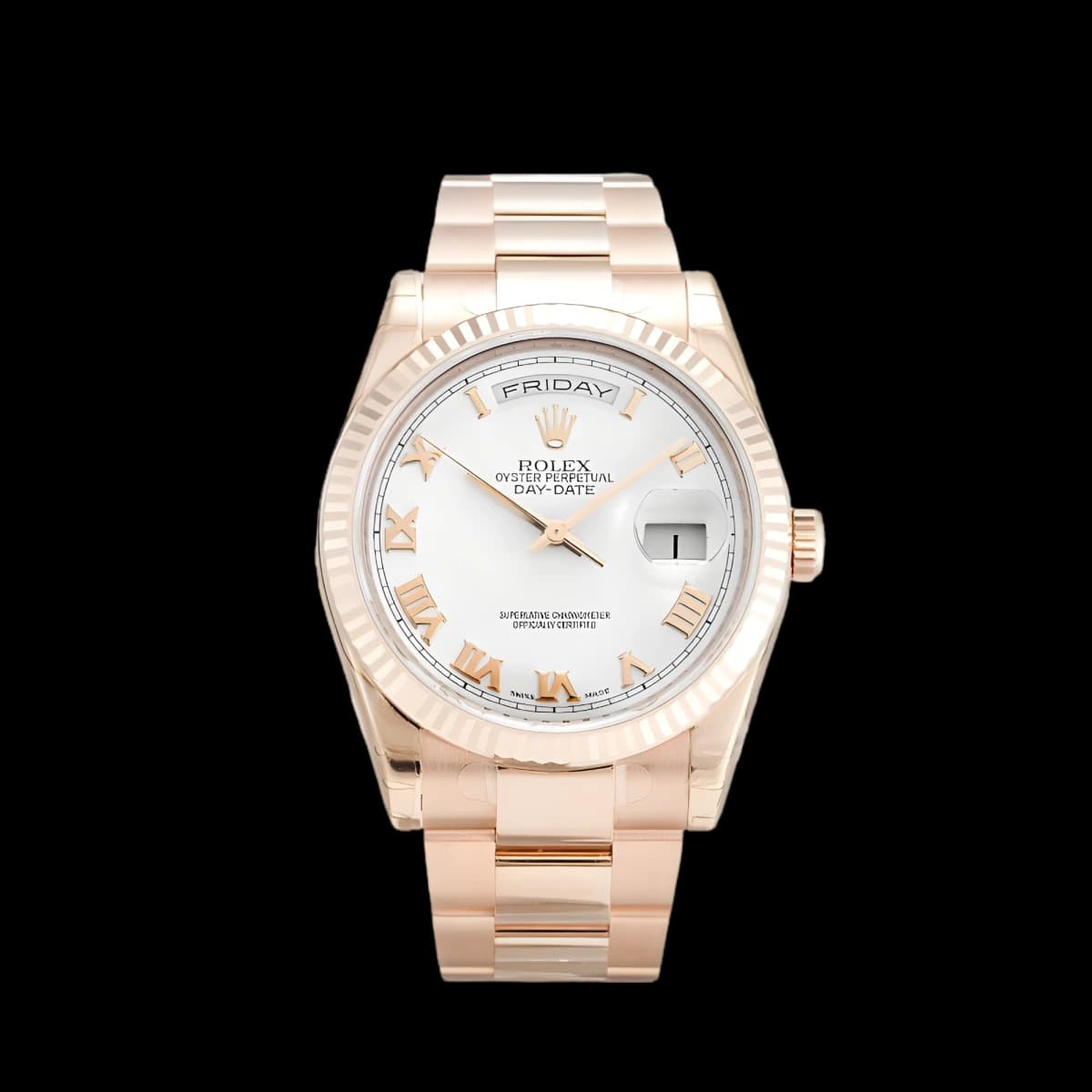 Rolex Day-Date 118235F 36mm White Dial Watch