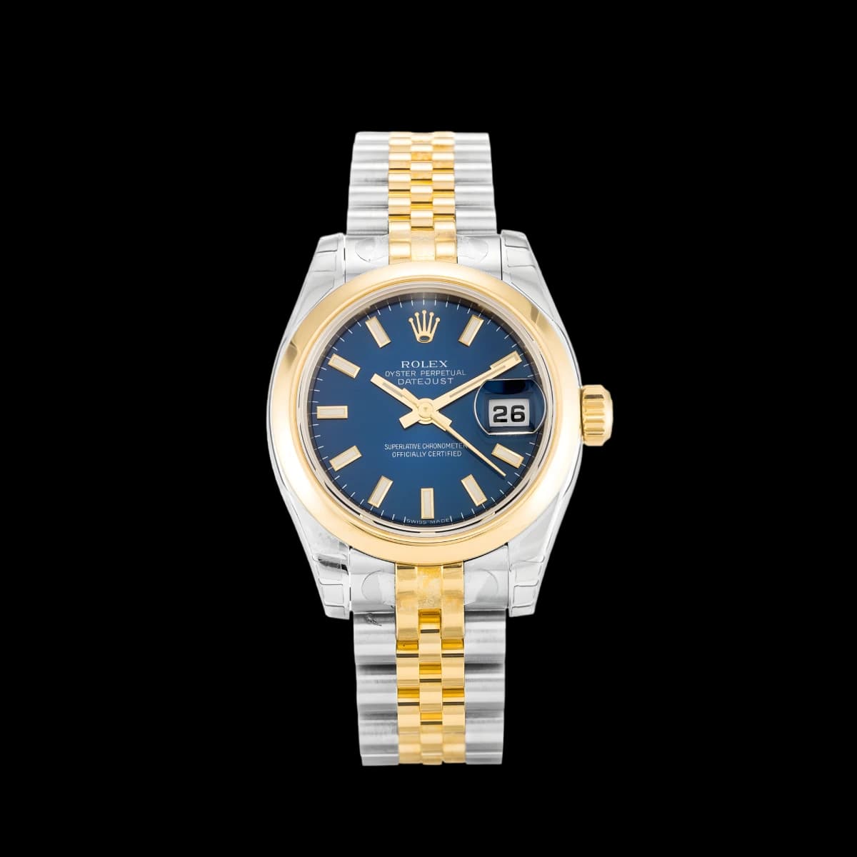 Rolex Lady-Datejust 179163 Blue Dial 26mm Steel & Yellow Gold