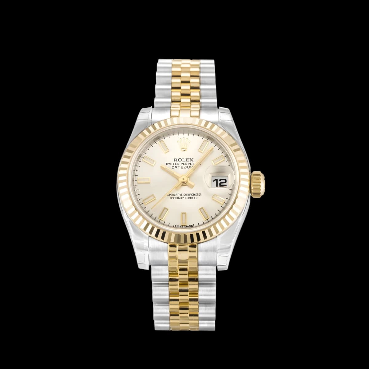 Rolex Lady-Datejust 179173 Silver Dial 26mm Two-Tone Yellow Gold