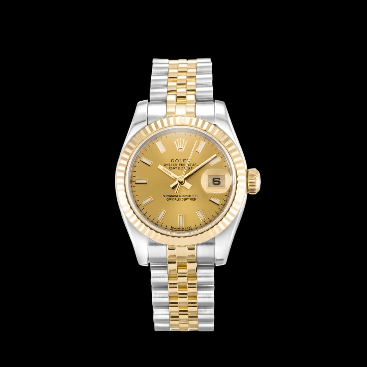 Rolex Lady-Datejust 179173 Champagne Dial 26mm Two-Tone Gold