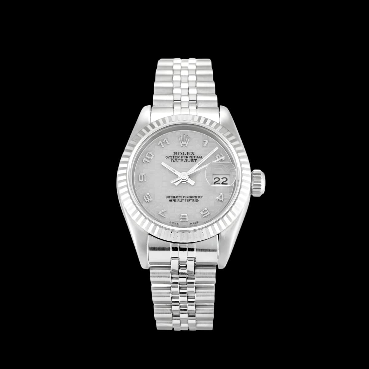 Rolex Lady-Datejust 69174 Silver Dial 26mm White Gold Bezel