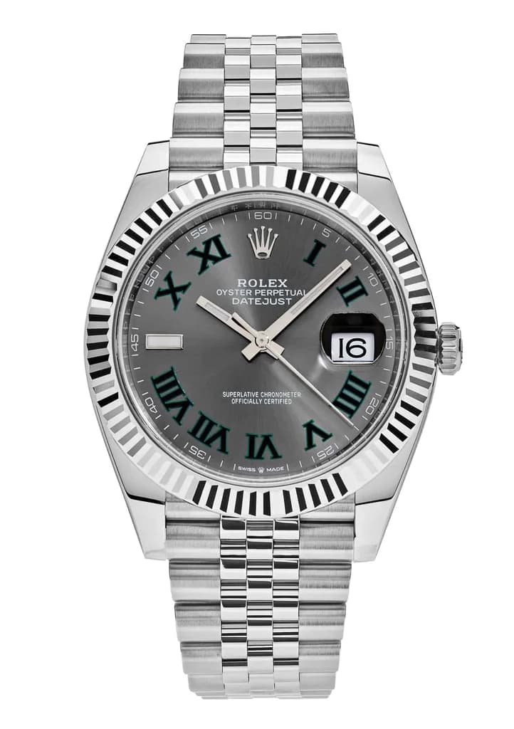 Rolex Datejust 126334 41mm – Wimbledon Dial with Fluted Bezel on Jubilee