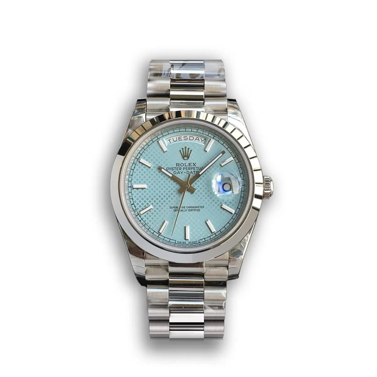 Rolex Day-Date 228238 Ice Blue Motif Dial Watch