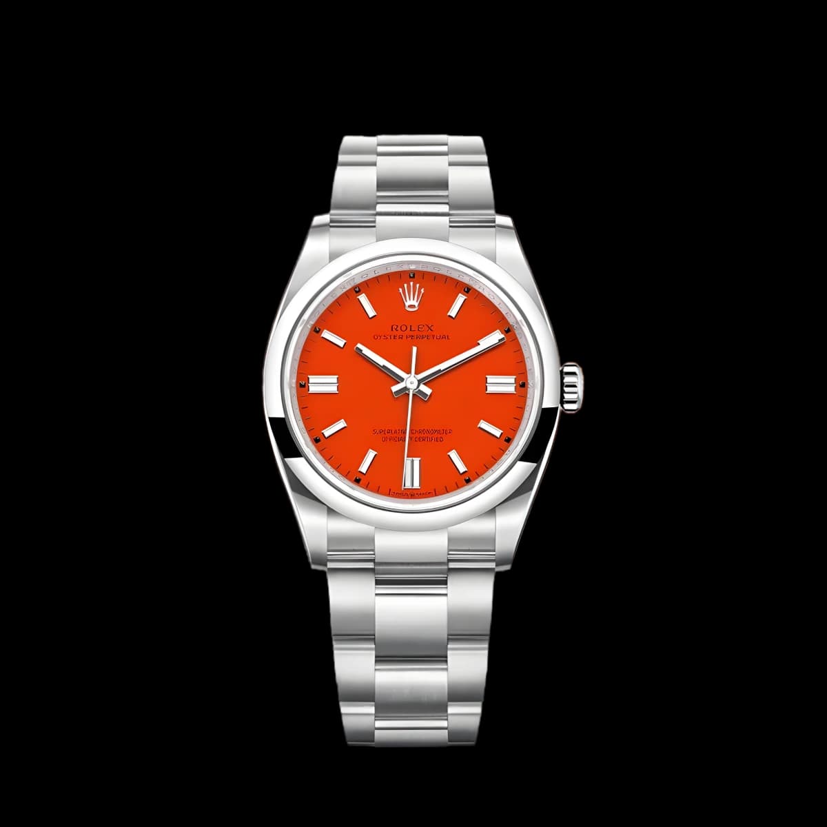 Oyster Perpetual 41mm Coral Red Dial 124300