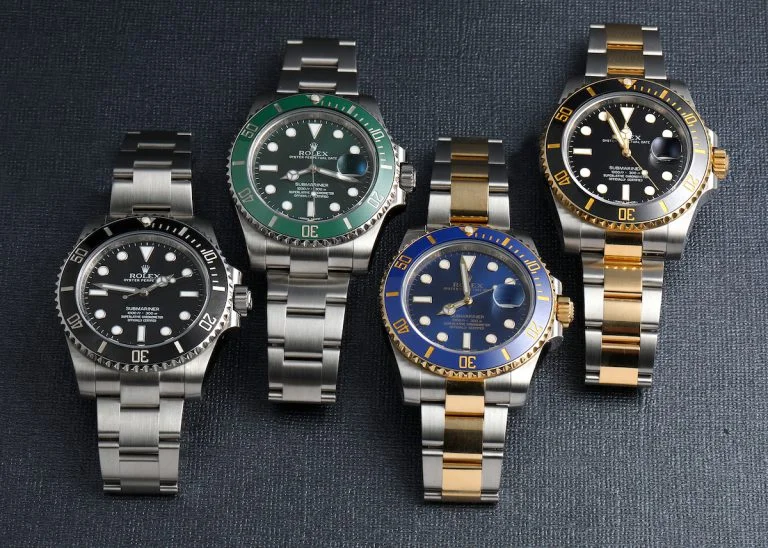 Rolex Submariner references side by side