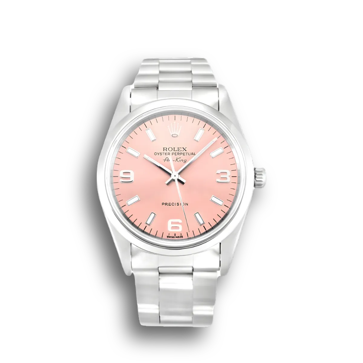 Rolex Air-King 14000 1:1 replica pink dial — front view