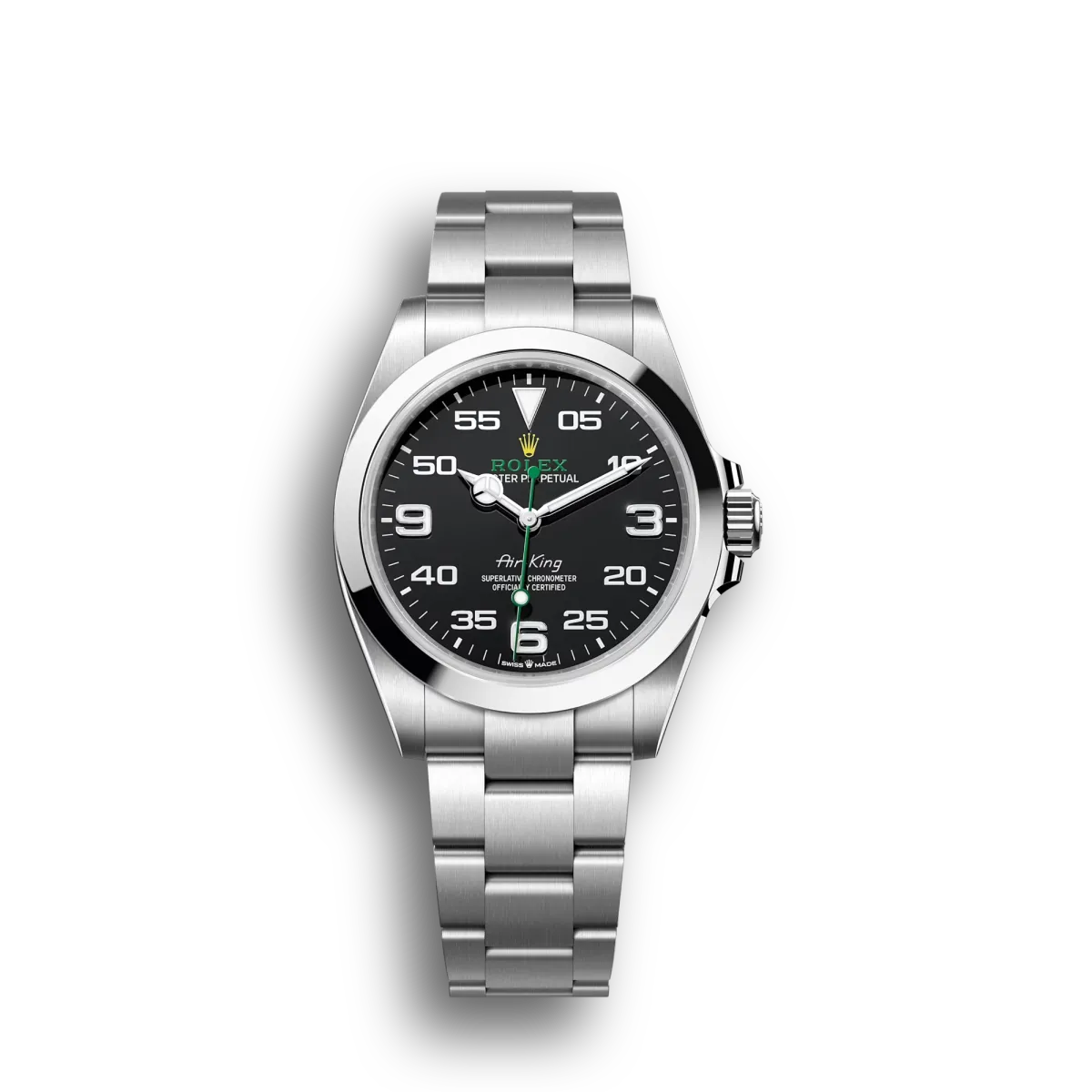 Rolex Air-King 1454020 fake black dial — front view