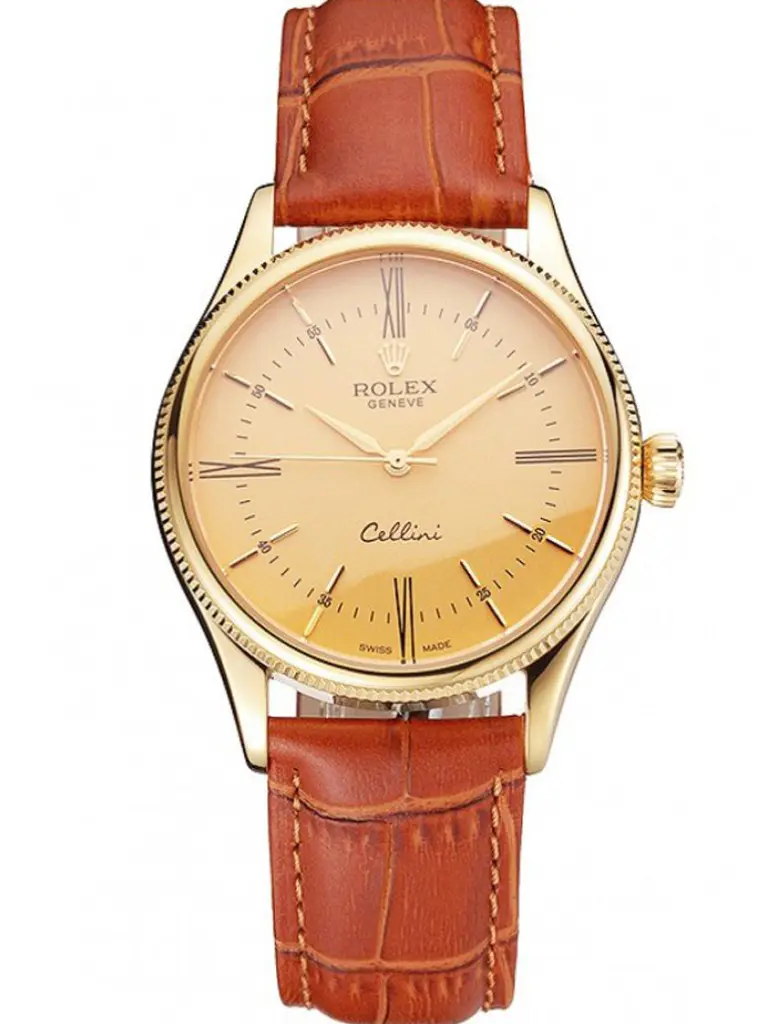 Rolex Cellini 016798 1:1 replica gold dial — front view