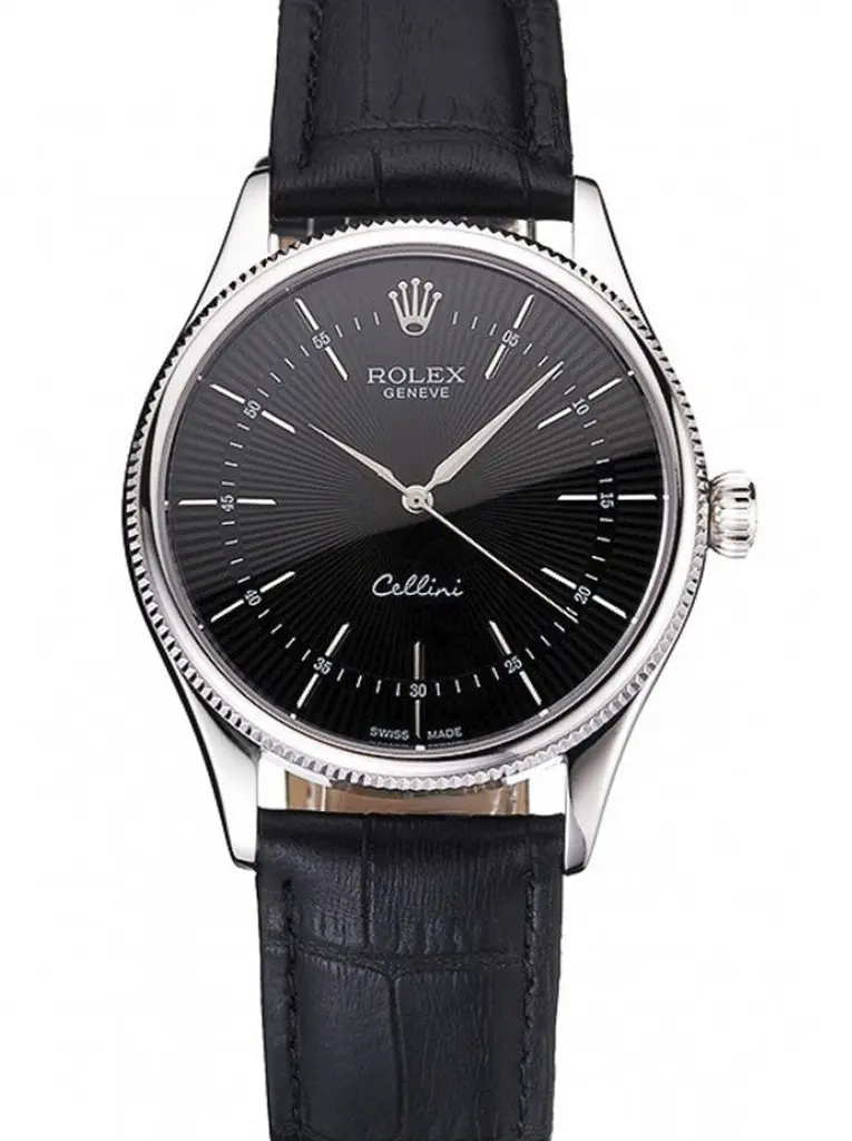 Rolex Cellini 016809 copy black dial — front view