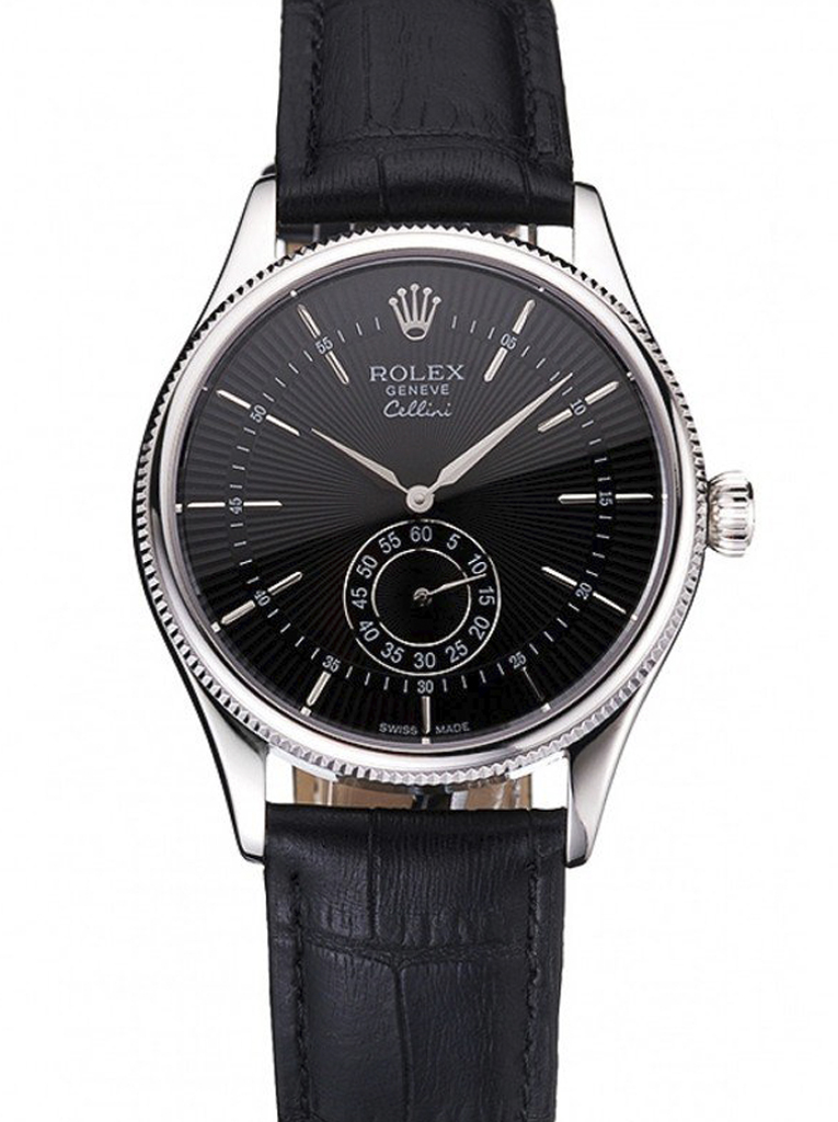 Rolex Cellini REP016790 replica black dial — front view