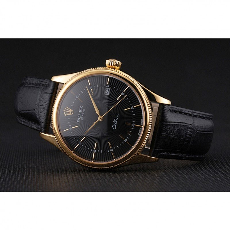 Rolex Cellini REP016807 1:1 replica black dial — caseback detail
