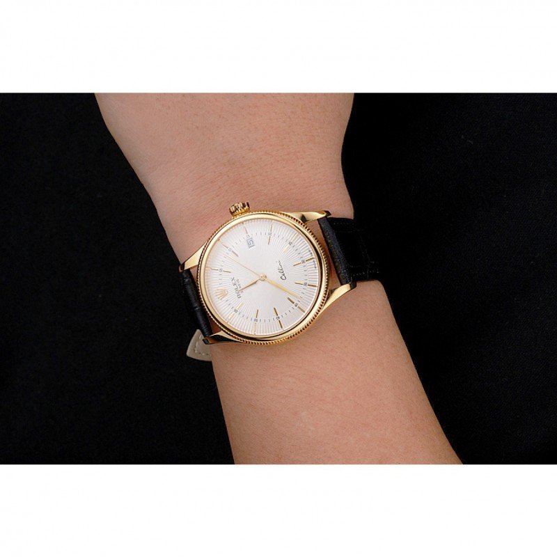 Rolex Cellini REP016791 replica white dial — angled view