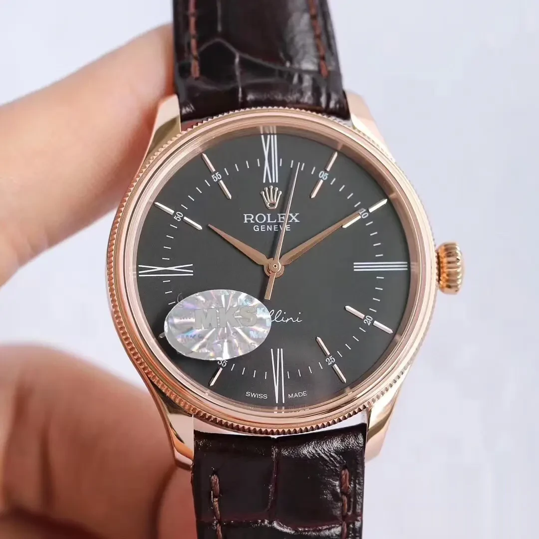 Rolex Cellini 50505 replica black dial — angled view