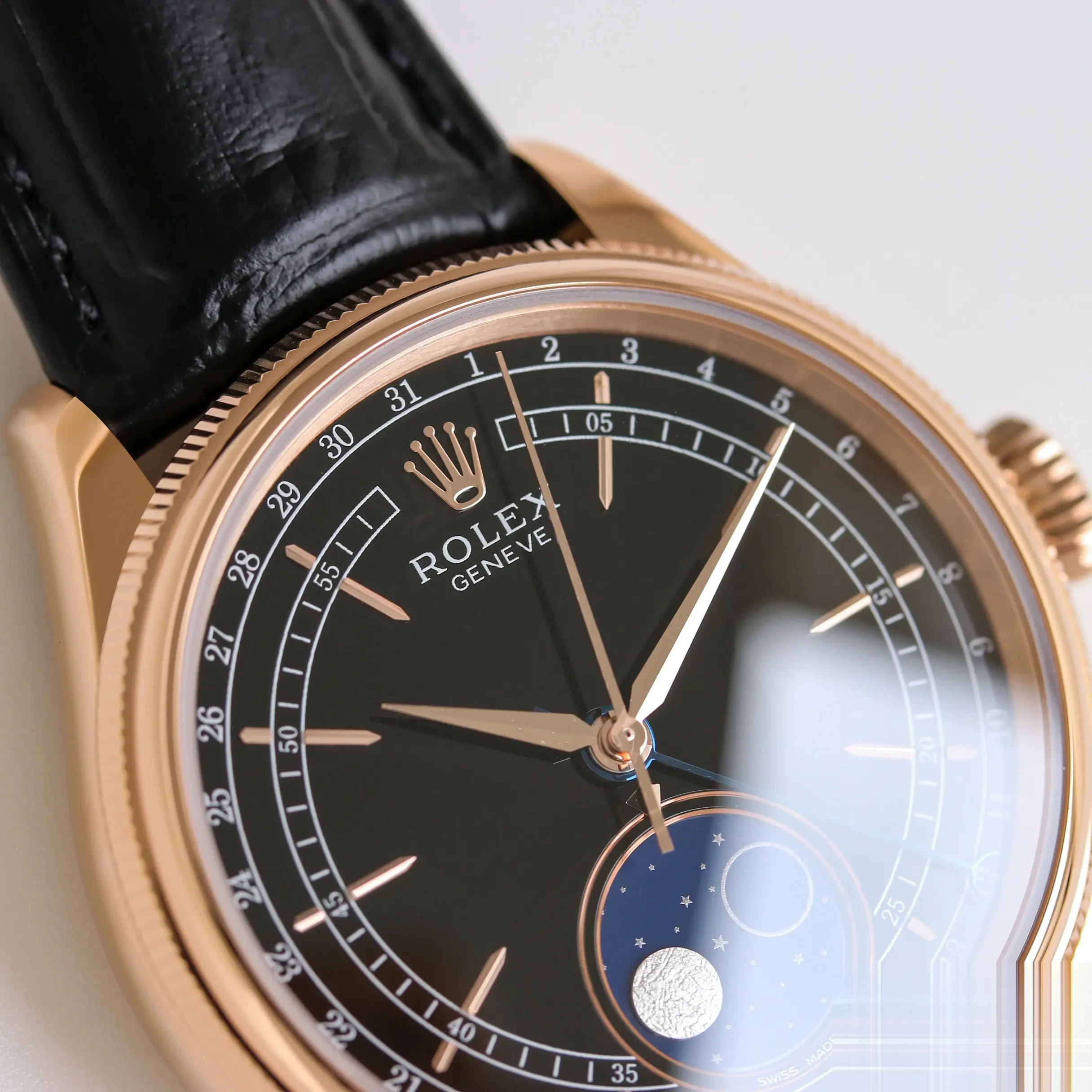 Cellini 50535 japanese automatic replica black dial — caseback detail