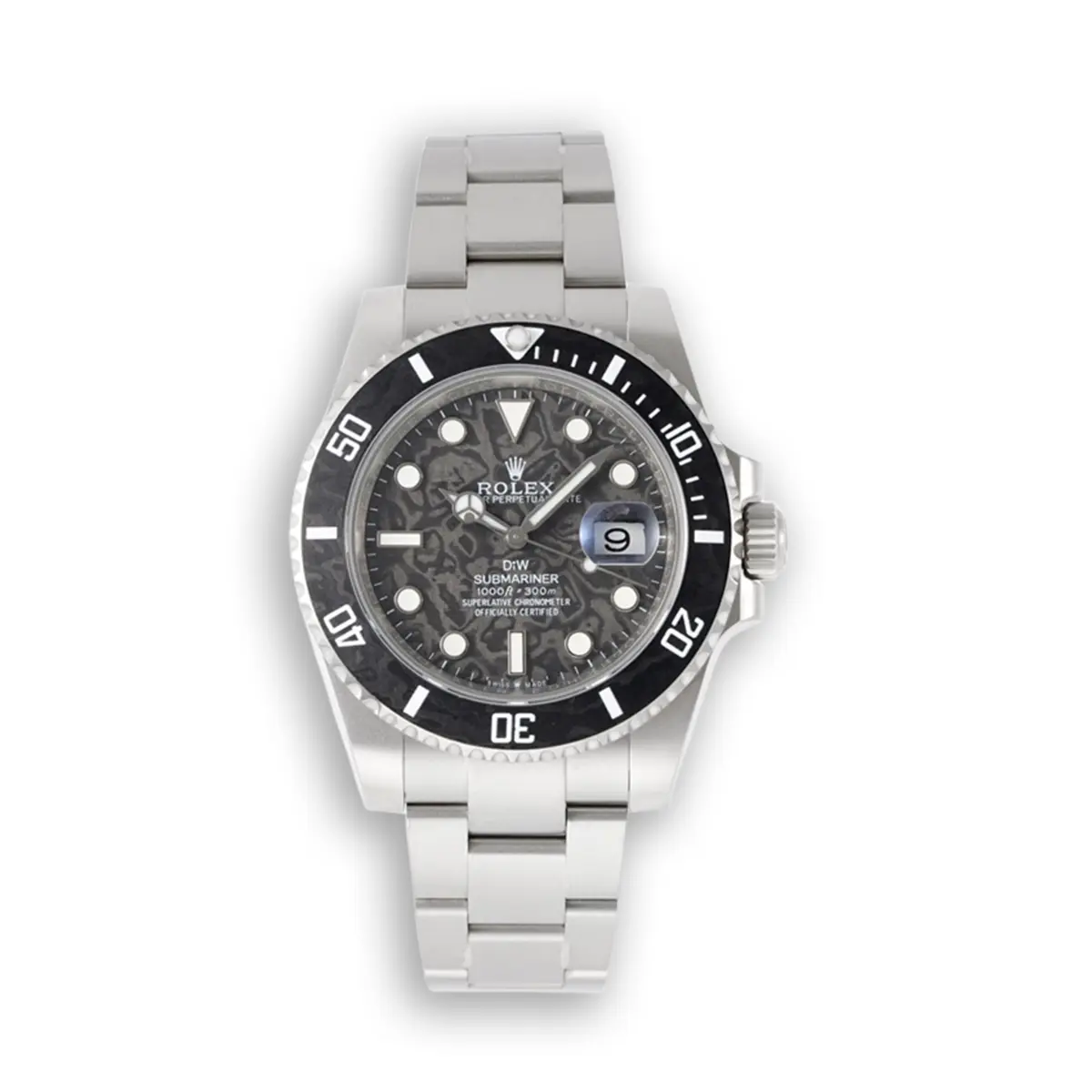 Submariner 116610LN copy carbon dial — front view