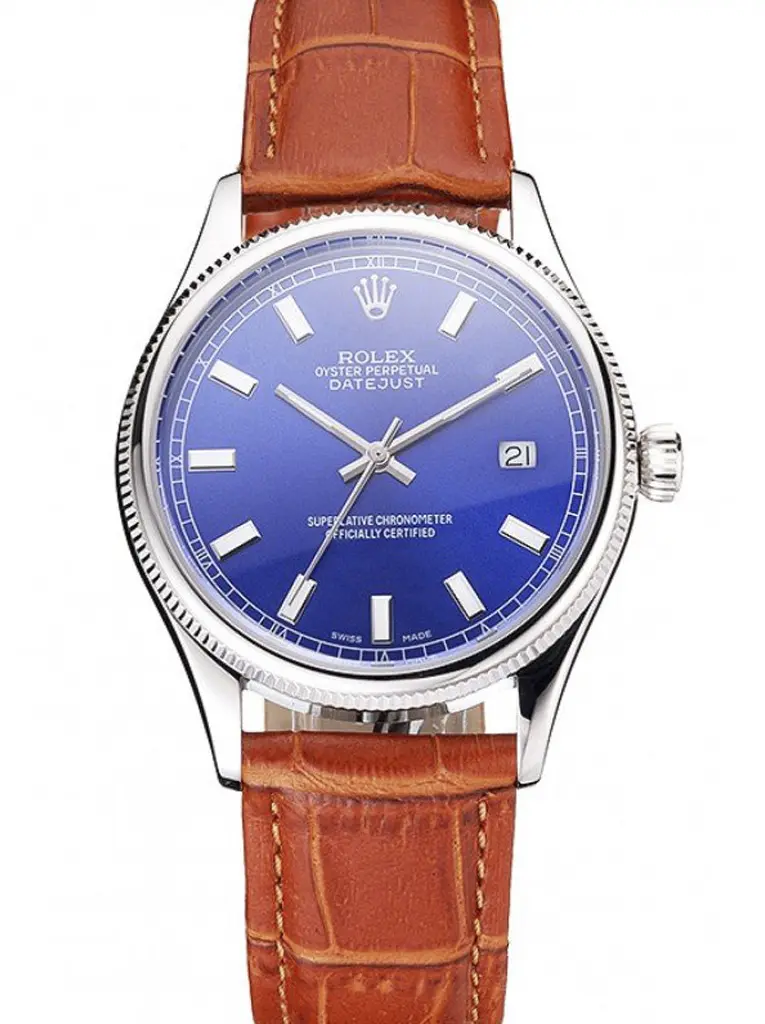 Rolex Datejust 016817 clone blue dial — front view