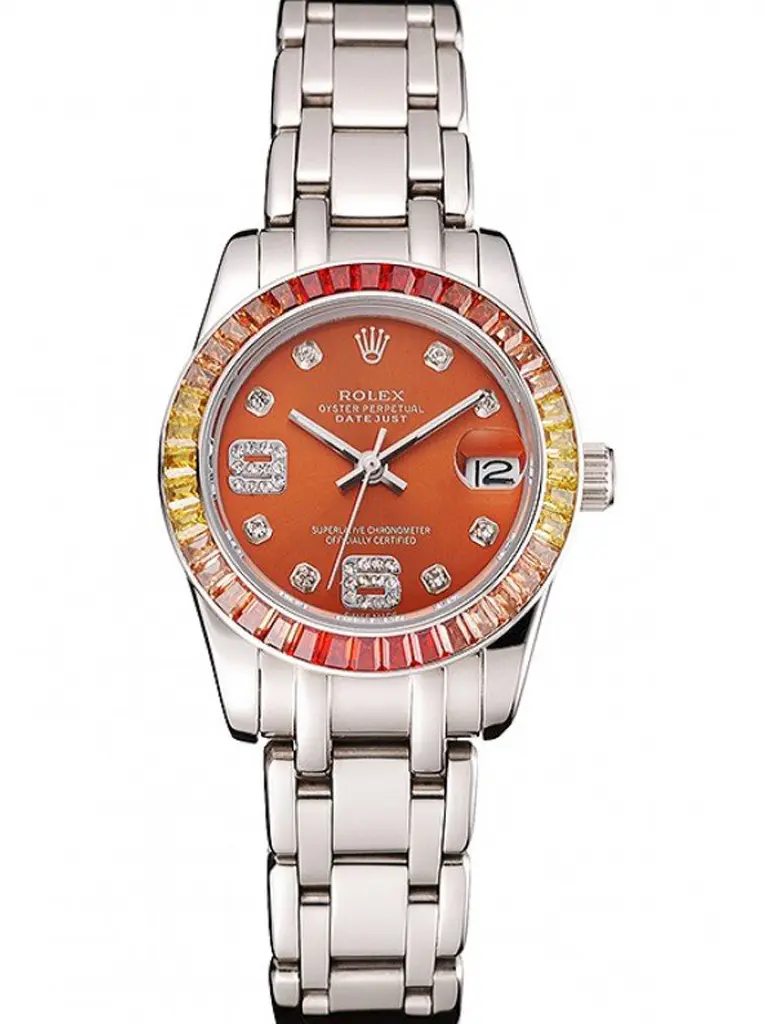 Datejust 016821 1:1 replica orange dial — front view