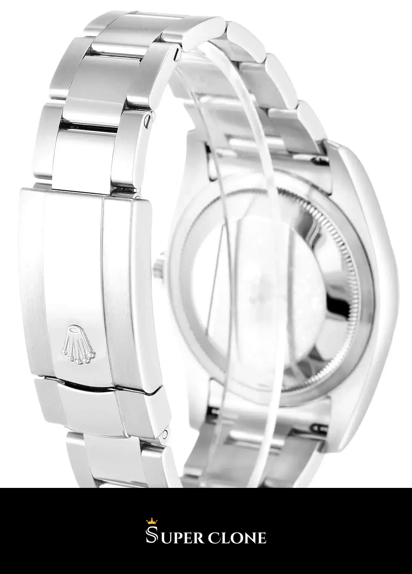 Datejust 116200 japanese automatic replica silver dial — caseback detail