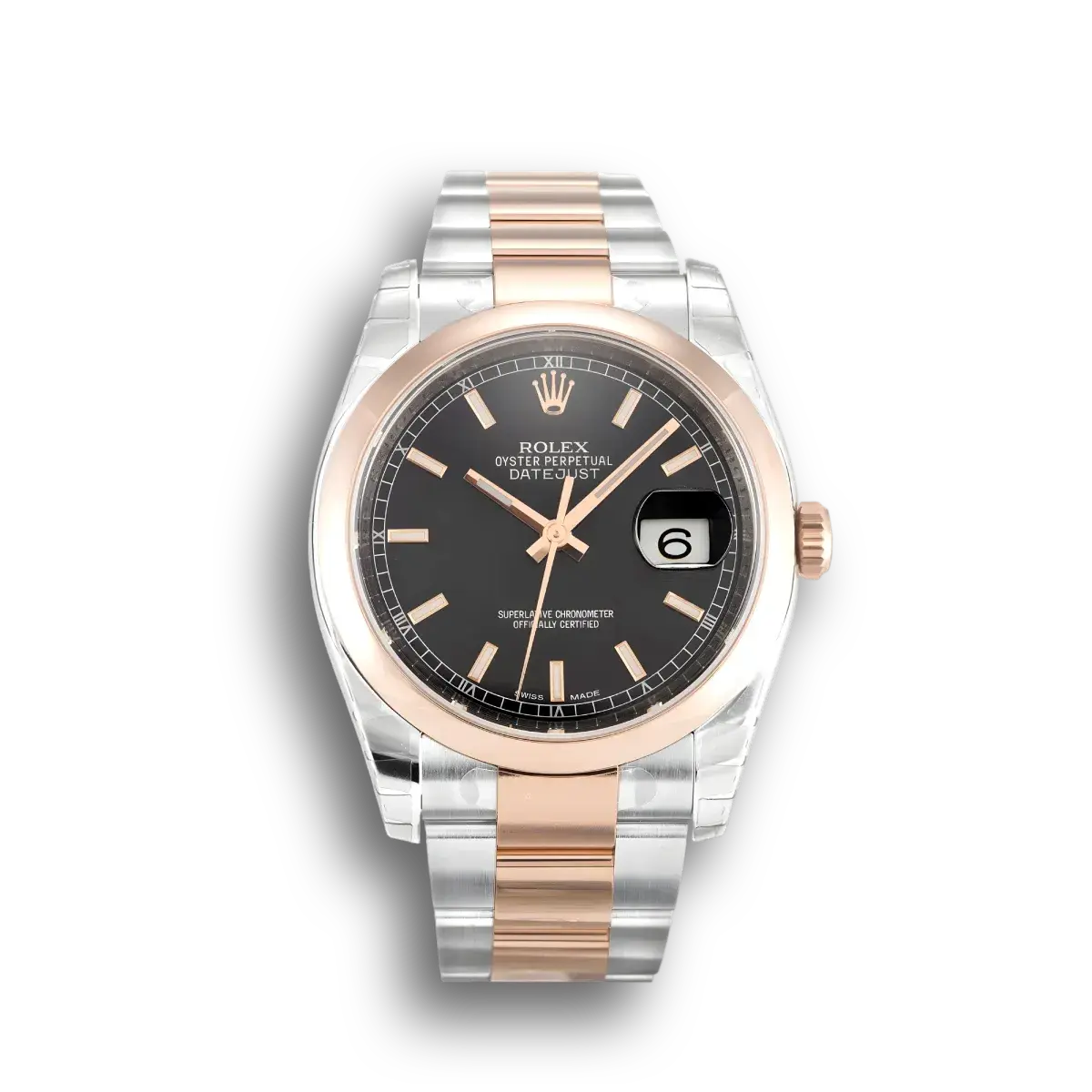 Datejust 116201 japanese automatic replica black dial — front view