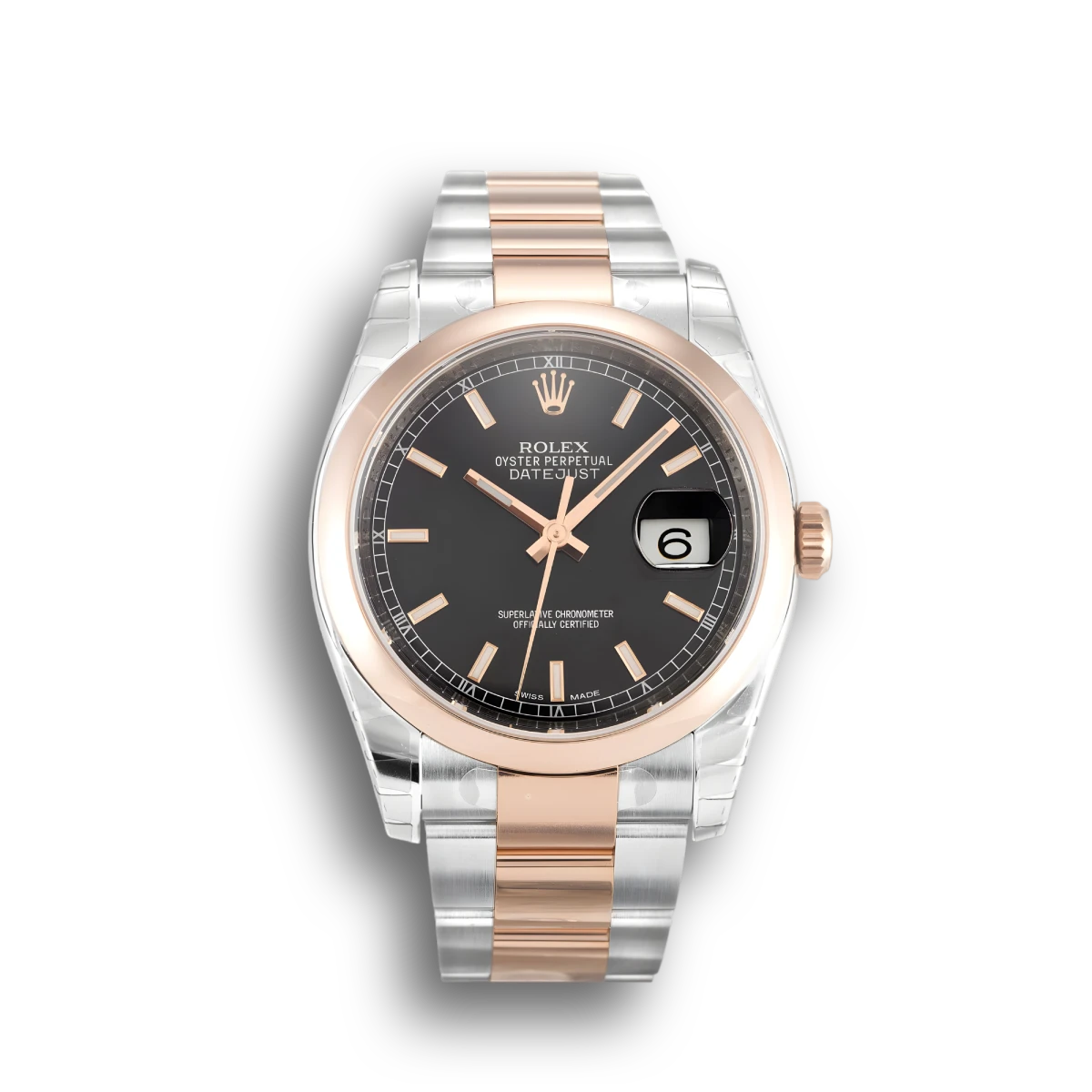 Datejust 116201 super clone replica black dial — front view