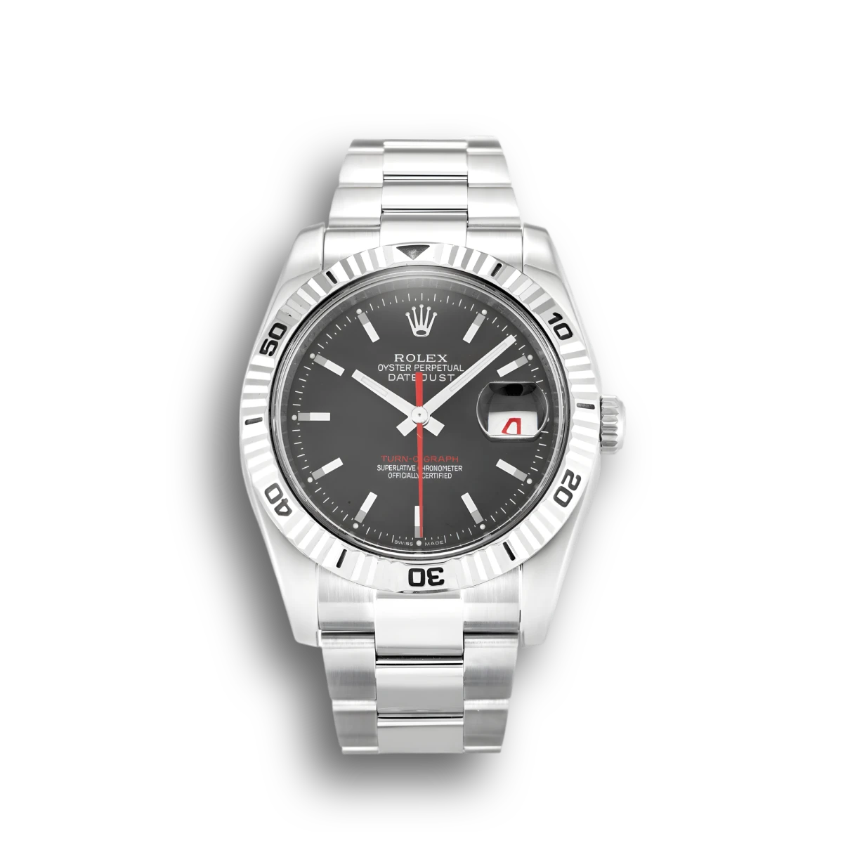Rolex Datejust 116264 clone grey dial — front view