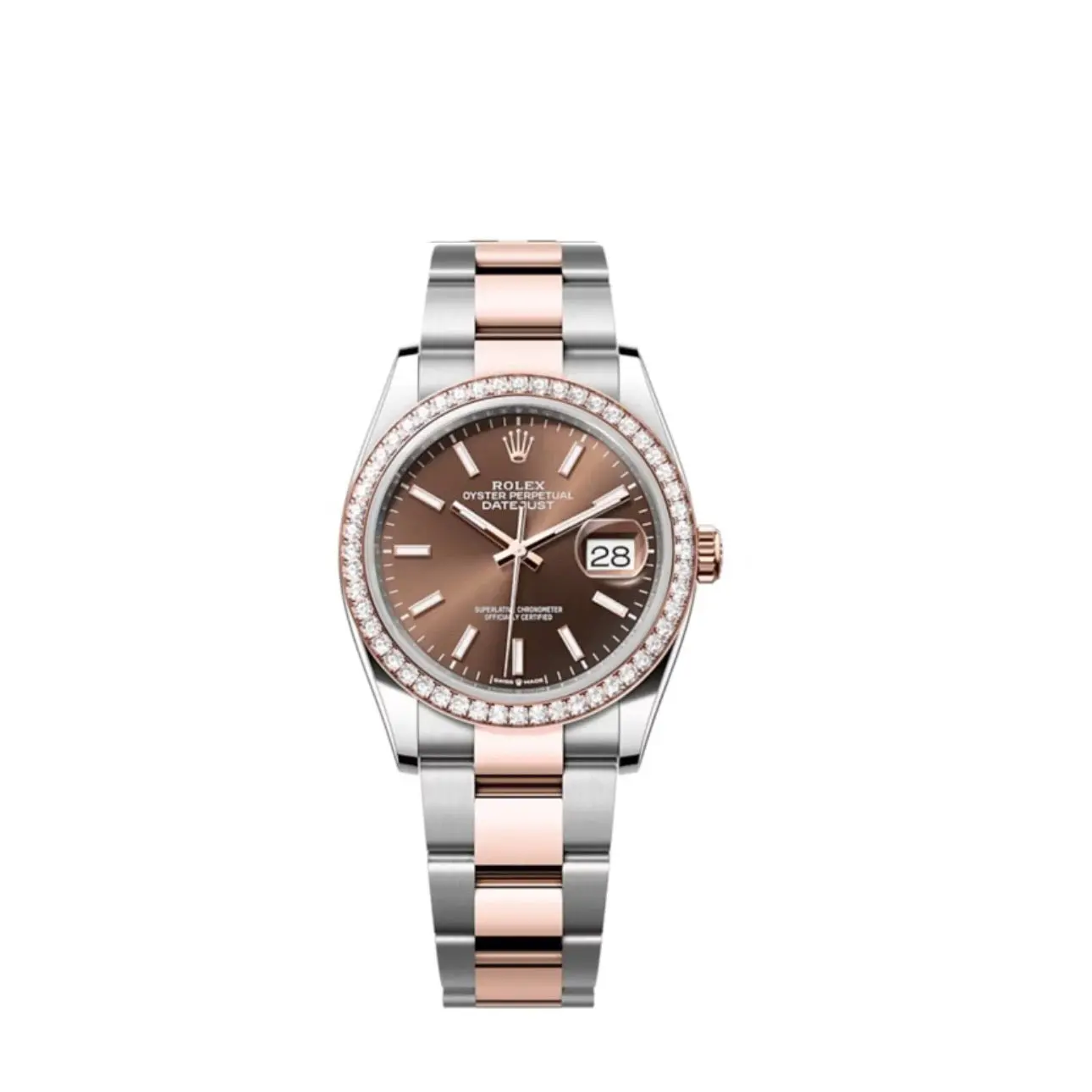 Datejust 126281RBR 1:1 replica chocolate dial — front view