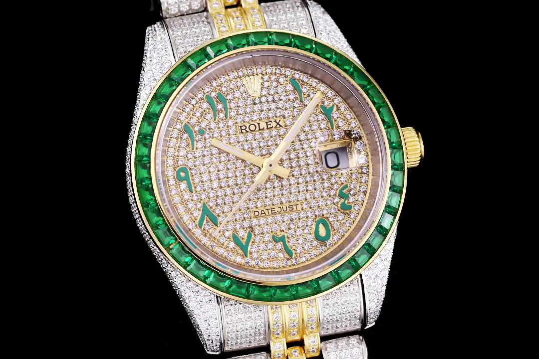 Rolex Datejust 126300 replica diamond dial — caseback detail