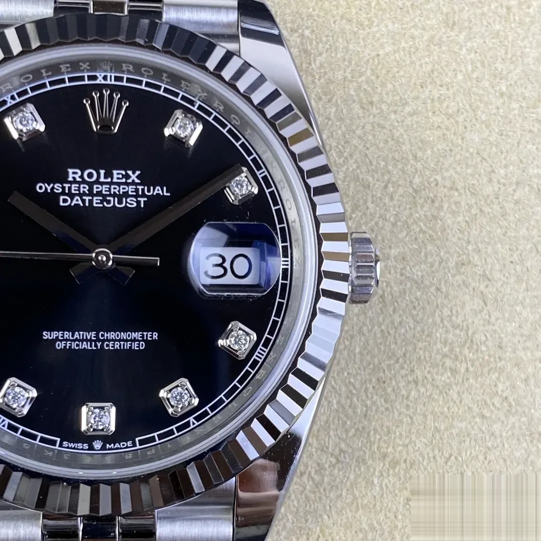 Rolex Datejust 126334 rolex clone 41mm — crown and case detail
