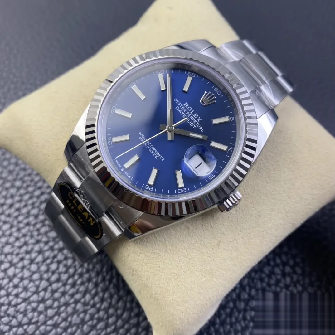 Rolex Datejust 126334 rolex clone blue dial — bezel macro