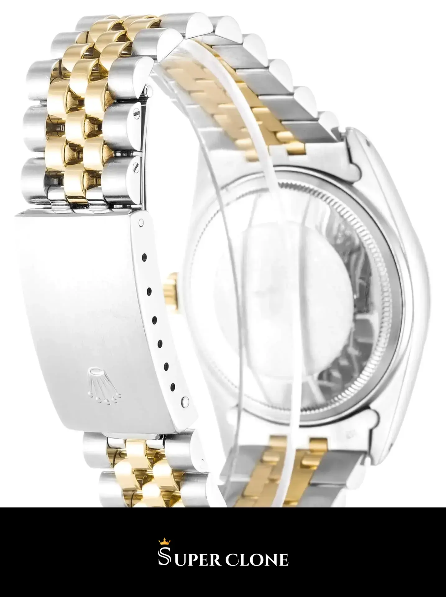 Rolex Datejust 16013 rolex clone champagne dial — caseback detail