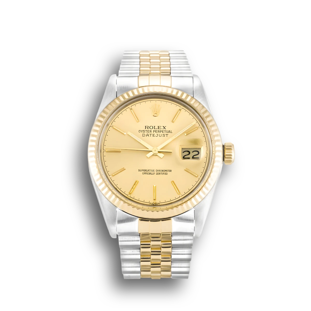 Datejust 16013 clone champagne dial — front view
