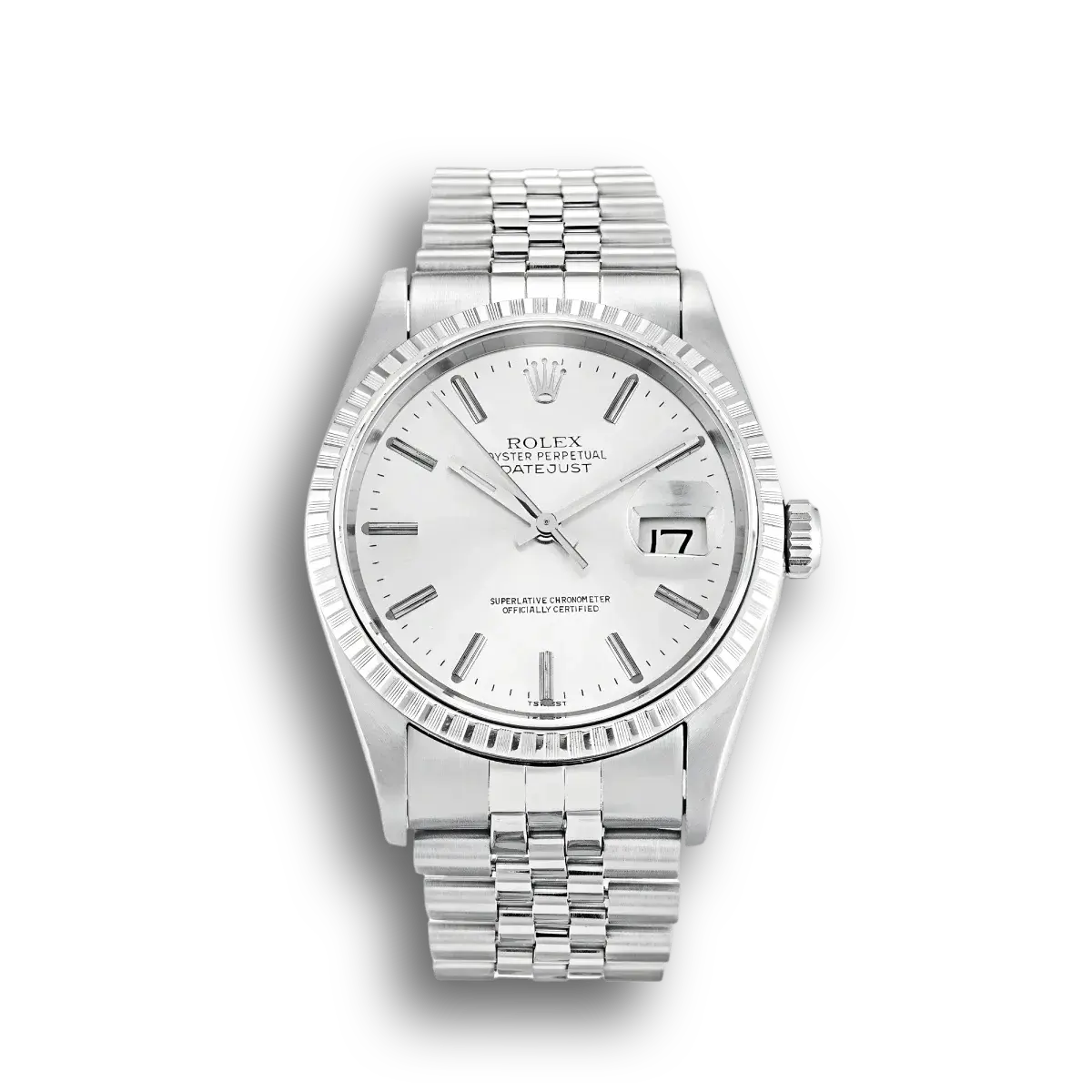 Datejust 16220 rolex copy silver dial — front view