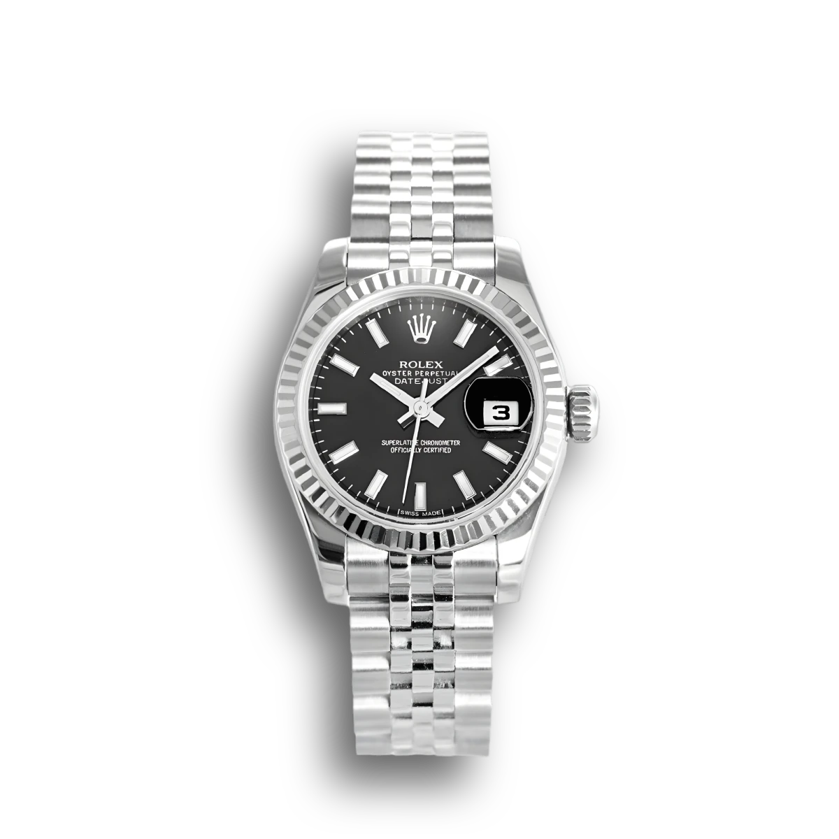 Rolex Datejust 179174 - 26mm Black Dial Steel Watch
