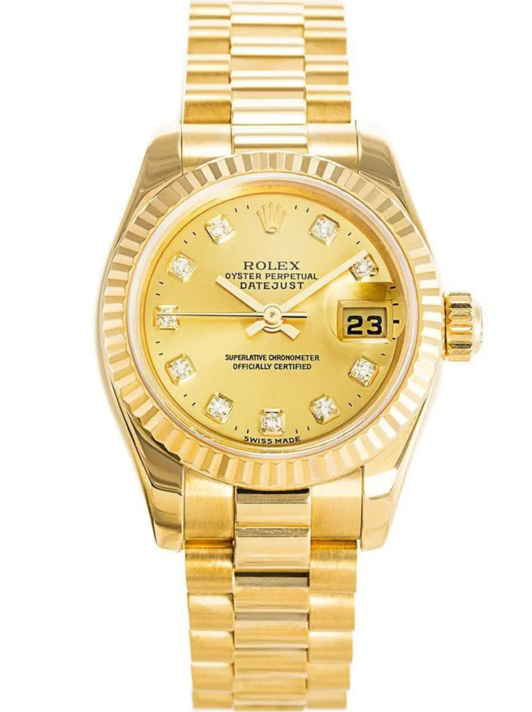 Rolex Datejust 179178 super clone replica gold dial — front view