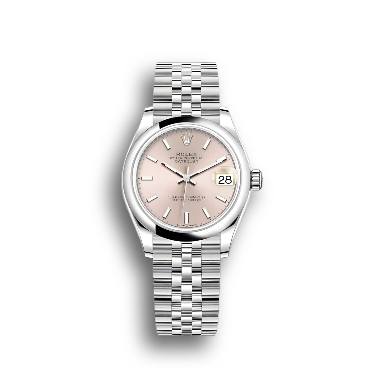 Rolex Datejust 278240 fake pink dial — front view