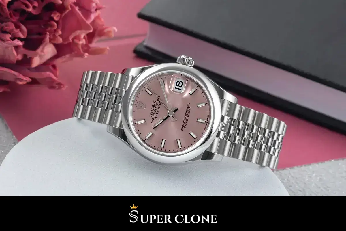Rolex Datejust 278240 miyota replica silver dial — caseback detail