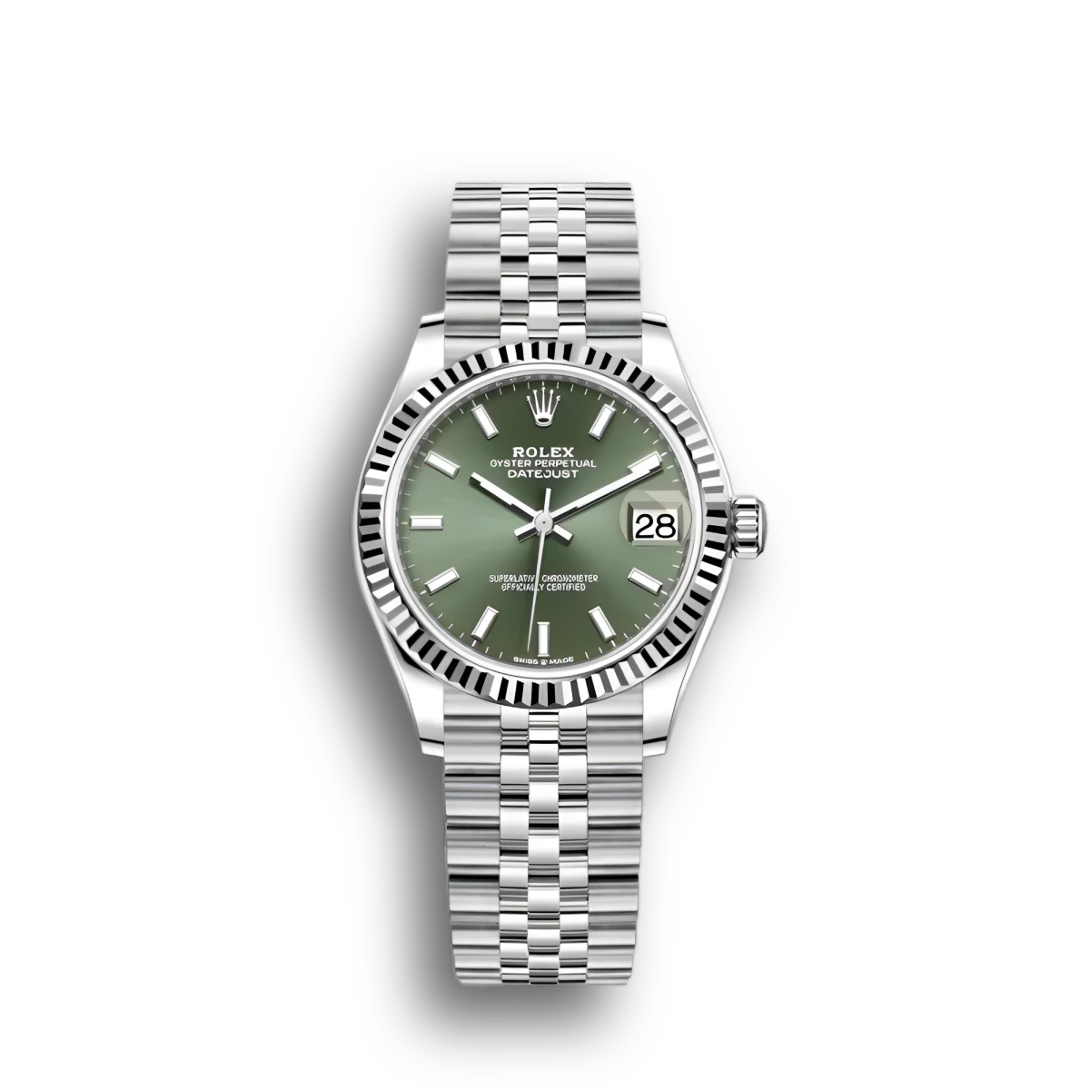 Datejust 278274 replica mint green dial — front view