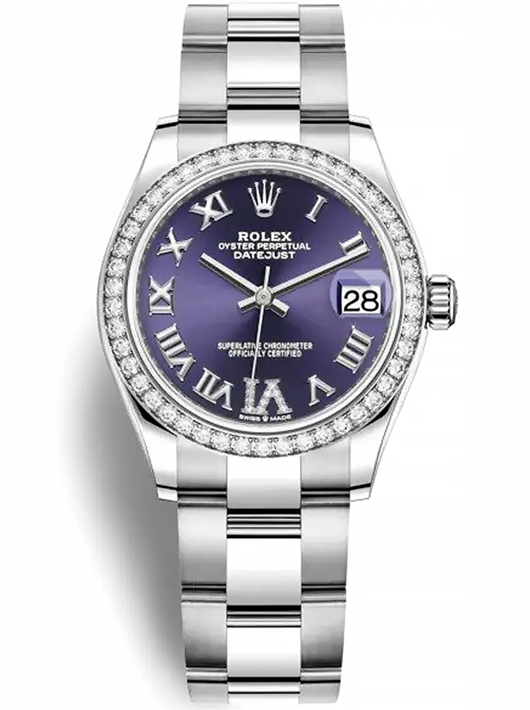 Datejust 278384RBR 1:1 replica aubergine dial — front view