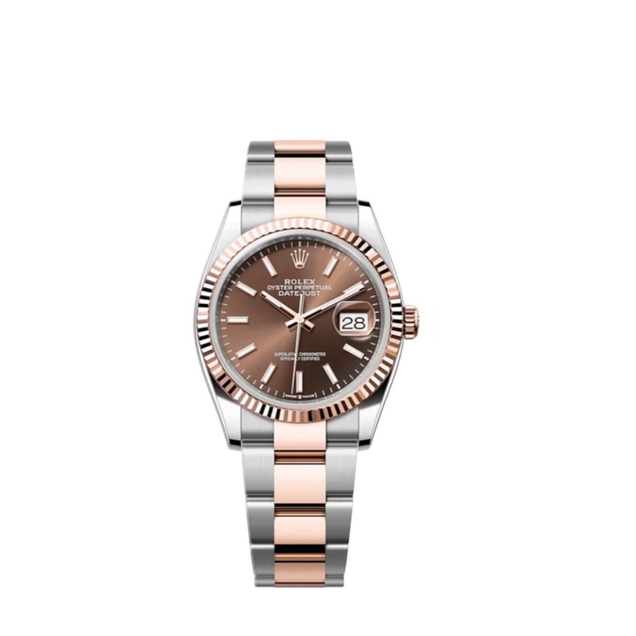 Rolex Datejust 126231 clone chocolate dial — front view