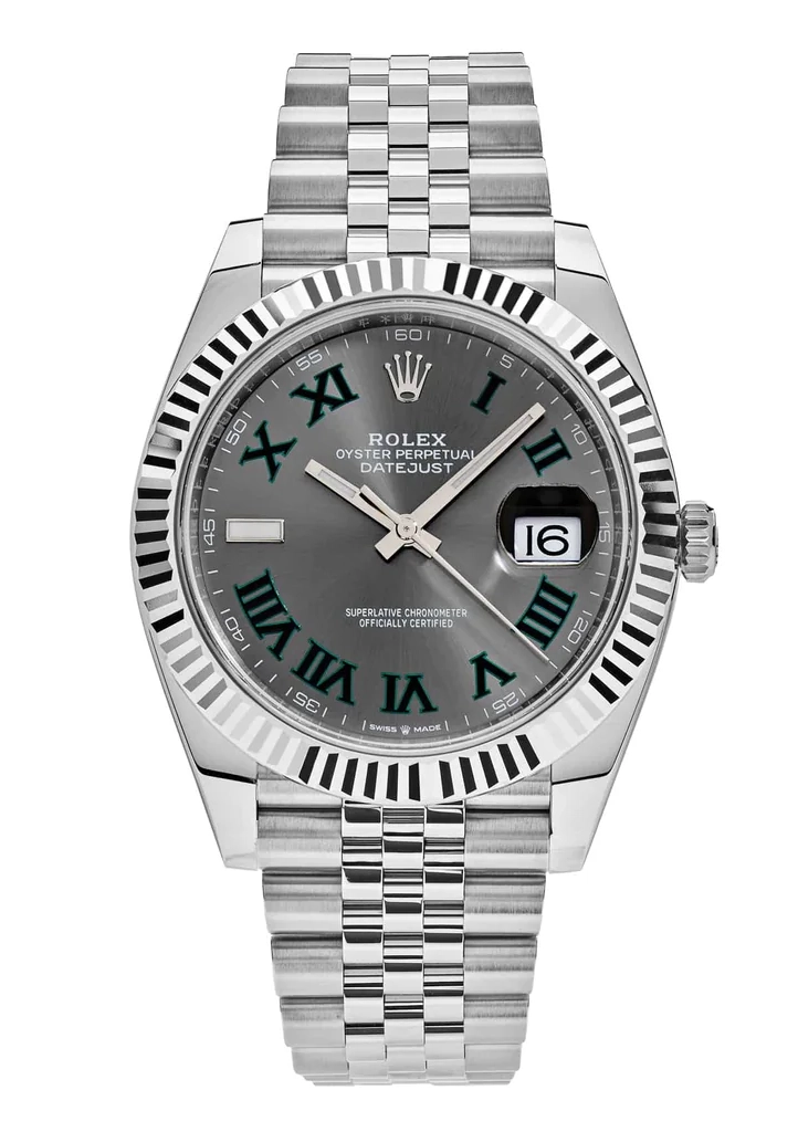 Rolex Datejust 126334 41mm – Wimbledon Dial with Fluted Bezel on Jubilee