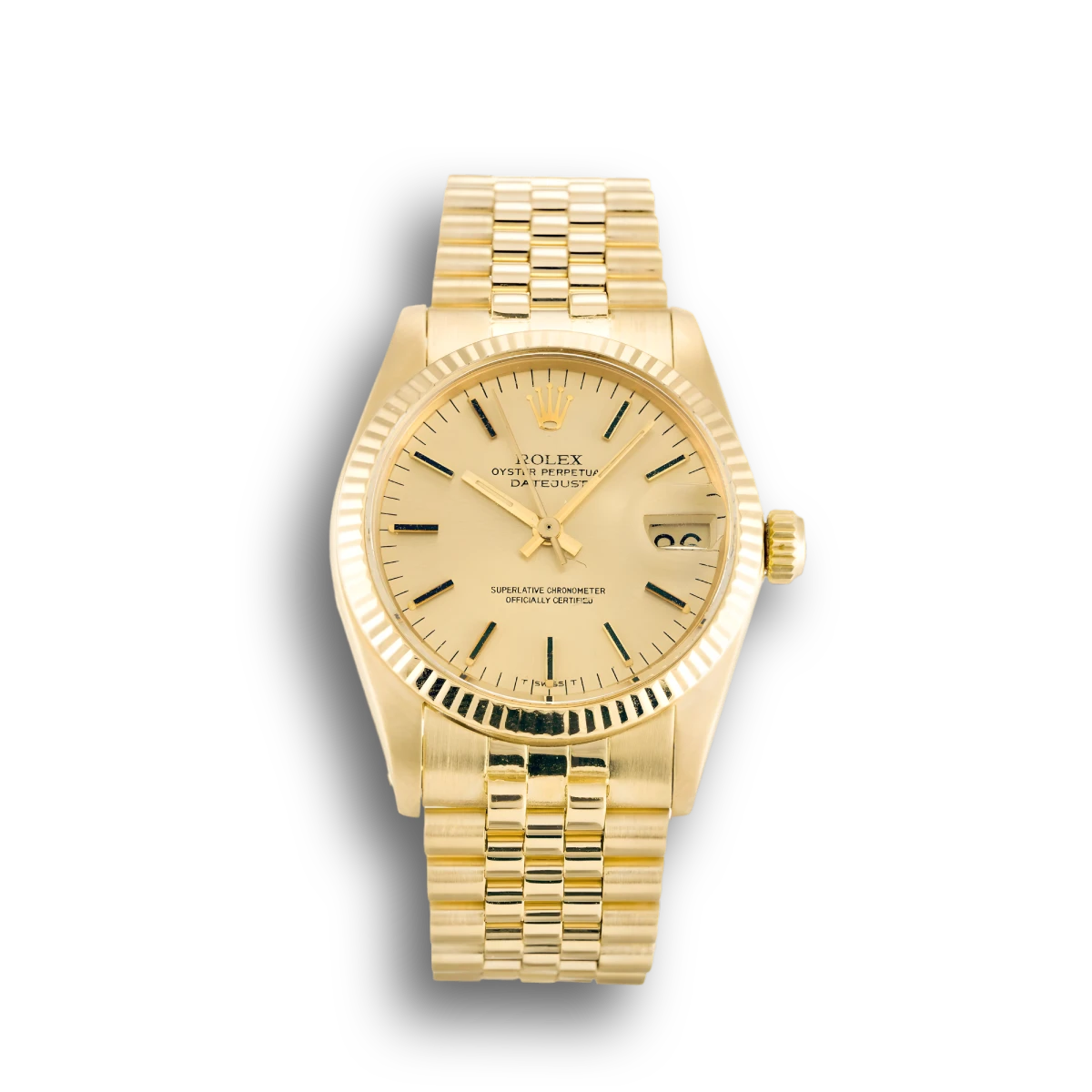 Rolex Datejust 6827 copy champagne dial — front view