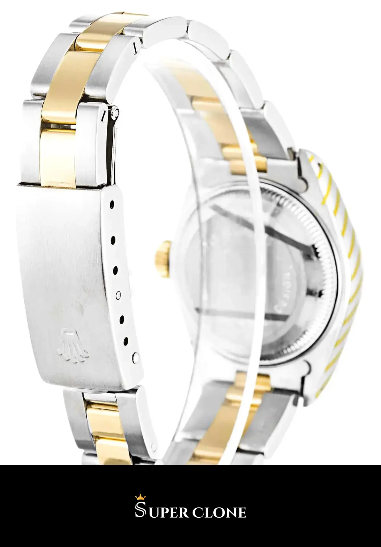 Datejust 69173 rolex replica black dial — caseback detail