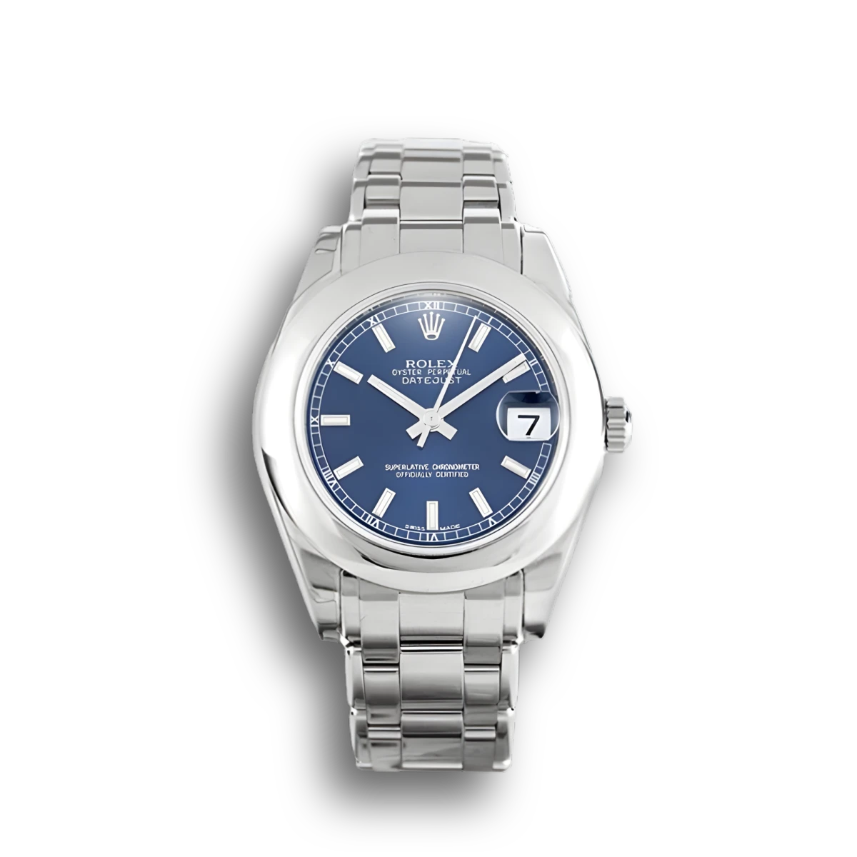 Rolex Datejust 81209 replica blue dial — front view