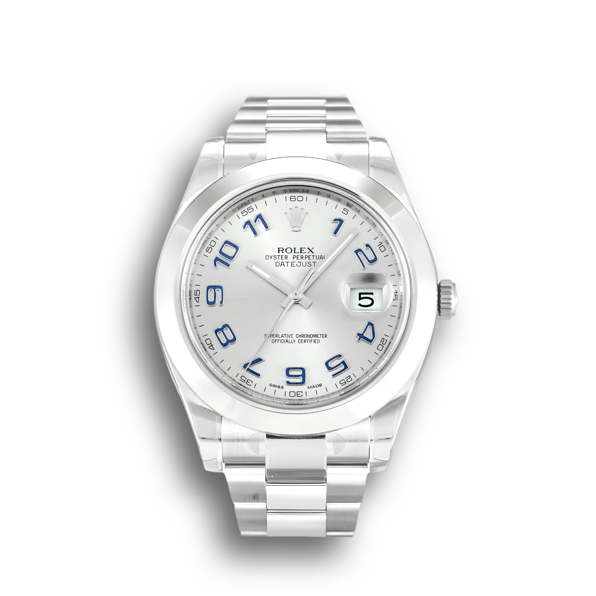 Datejust 116300 copy silver dial — front view