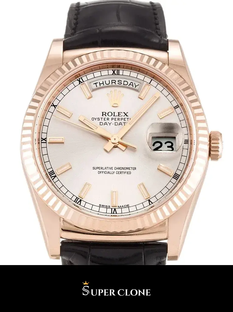 Rolex Day-Date 118135 rolex clone 36mm — dial close-up